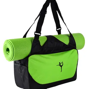 Desain Logo Kustom OEM Warna-warni Latihan Kebugaran PVC Tahan Air Gym Yoga Tikar Tote Bag