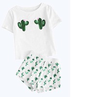 Vêtements de nuit personnalisés 2 pièces en coton pour femmes ensemble de pyjama nuisette pour femmes vente en ligne
