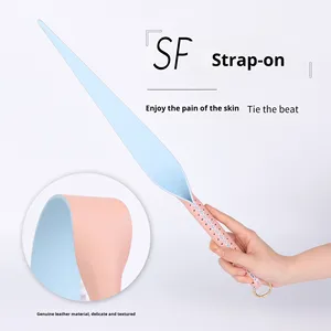 Macaron en cuir véritable feuille de saule fouet long jouets sexuels pour adultes pour couples BDSM Bondage Gear flirtant et giflant - Product Image 2