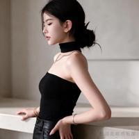 Débardeur sexy dos nu pour femme, en maille tricotée à fines bretelles, en coton peigné respirant et élasthanne, écologique, haute qualité pour usage quotidien