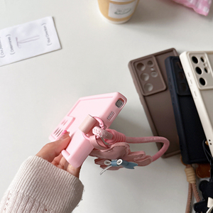 Funda de Teléfono Móvil con Correa de Mano, Diseño de Pintura al Óleo Estilo Ins, Accesorios de Osito Adorable, para Serie A y Serie <span class=keywords><strong>S</strong></span>, TPU Suave - Product Image 5