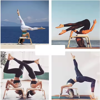 Banc d'inversion de tabouret de yoga en bois à usage domestique avec coussin en polyuréthane pour l'exercice de sport de bureau familial