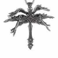 Collier à chaîne pour hommes Collier à pendentif ange à six ailes Matériau en alliage écologique Cadeau créatif unique pour hommes et femmes