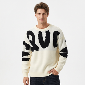 Suéter de Punto Acrílico para Hombre, con Patrón Geométrico Verde y Blanco, Transpirable, Suave, de Secado Rápido, Manga Larga, para Invierno - Product Image 2