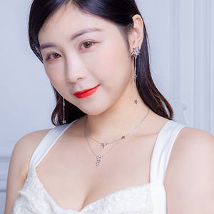 Collar Starlight gemelo personalizable con plata 925 chapada en oro y collares de cristal de lujo de cristal austriaco - Product Image 2