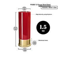 Mini verres à liqueur en plastique de 40 ml, noirs, en forme de cartouche de fusil, pour bar, fête, mariage