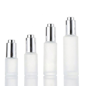 Factory Sell 10ml 20ml 30ml 50ml Frosted <b>Dropper</b> <b>Bottles</b> With Gold Silver Push Button Cap - Product Image 1