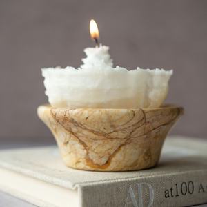 Vente chaude décoration de la maison à la main haut de gamme oeuvre spirale ligne rotative bougie d'aromathérapie en forme de boule faite de cire de soja - Product Image 3