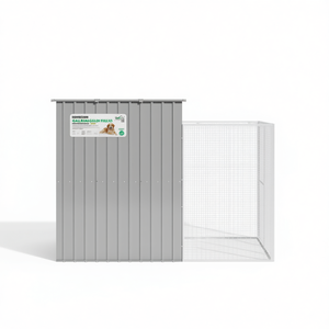 Cuccia per Cani in Acciaio Zincato 84.3x99.6x71.3 Pollici con Recinto Esterno per Razze Grandi, Resistente Alloggio per Animali Domestici - Product Image 1