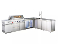 Armoires de cuisine en acier inoxydable, anti-eau, anti-rouille, pour barbecue, pour l'extérieur, sur mesure