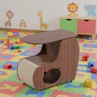 Table d'appoint console moderne en bois pour animaux de compagnie avec roulettes, lit pour chat et rangement, idéale pour salon et hôtel