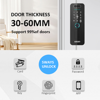 Cerradura Inteligente KROVI NTR01 Tuya de Aleación de Aluminio, Impermeable, con Huella Dactilar, Reconocimiento Facial, Código de Acceso, Contraseña, Tarjeta, Llave, Habilitada para Wi-Fi