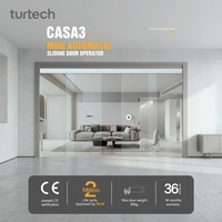 Système de porte coulissante automatique Turtech CASA3 80KGS AC Motor AC 110V pour la maison moderne, la maison et le bureau, en alliage d'aluminium