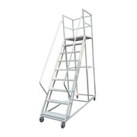Plateforme d'étagère mobile à roulettes, chariot industriel à marches pour le refourrage en entrepôt et en supermarché