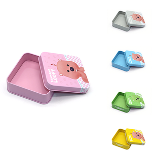 Оптовая продажа, Пользовательский логотип, цветной квадратный металлический футляр для хранения в подарок, жестяная коробка, металлическая жестяная банка - Product Image 1