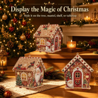 Kit de Peinture Diamant 3D Maison de Noël, Ornements Faits Main DIY, Kit d'Art Diamant pour Suspension sur Sapin de Noël, Cadeau de Fêtes