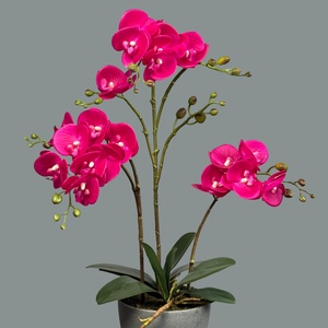 Planta Artificial de Orquídea Mariposa en Maceta para Decoración de Sala de Estar, <span class=keywords><strong>Hotel</strong></span>, Mueble de TV, Orquídea Artificial Impresa en 3D en China - Product Image 1