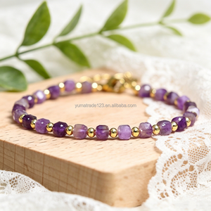 Pulsera de Piedras Naturales Facetadas Cuadradas de Ojo de Tigre, Hecha a Mano, Delicada, con Gemas Energéticas, para Mujeres y Hombres, Regalo - Product Image 6