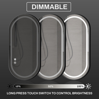 Miroir LED de style rail avec bordure, anti-buée, étanche, trois températures de couleur, luminosité personnalisable et réglable