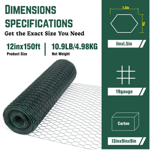 Prix d'usine, vente chaude : Rouleau de grillage hexagonal en PVC pour poulailler, grillage tissé pour clôture animale, idéal pour les poulets - Product Image 6