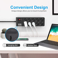 Multiprise Europe avec rallonge 2M 10 prises CA 3 prises USB intelligentes