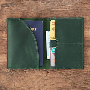 Porta Pasaportes Abierto de Cuero Vacuno Retro Zenos, Porta Boletos de Avión Simple de Cuero Genuino, Porta Identificación Multifuncional - Product Image 2