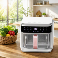 Friteuse à air 6L 1500W avec écran tactile, panier en verre, cuisson saine sans huile, appareil ménager