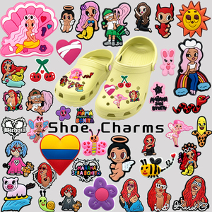 Nuevas llegadas: Charms de PVC personalizados al por mayor para zapatos de diseñador, con diseños de <span class=keywords><strong>Karol</strong></span> <span class=keywords><strong>G</strong></span>, cantante famosa y de dibujos animados de Inside Out. - Product Image 1