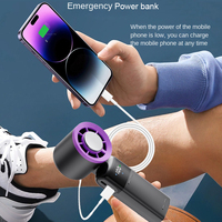 Ventilateur portable pliable à suspendre au cou, rechargeable, avec affichage numérique haute vitesse, refroidissement intensif, 4000 mAh, mini, de type power bank