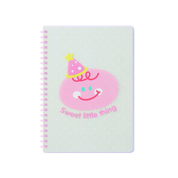 Diario Espiral con Cubierta Transparente de PP con Dibujos Animados Kawaii Impresos en A5, con 60 Hojas, Impresión CMYK, para Uso Escolar y Regalo