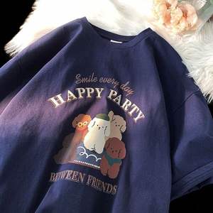 Verão personalizado dele e dela t-shirt em torno do pescoço waffle manga curta 100% algodão denim tecido extragrande fit - Product Image 4