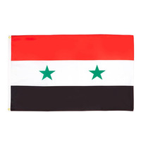 Bannière personnalisée de taille 3x5 pieds, verte, blanche et noire, en polyester 68D, 90 x 150 cm, drapeau syrien, drapeau vert de la Syrie