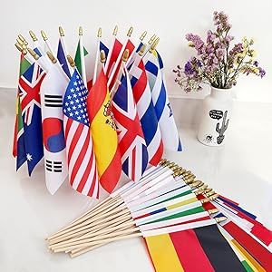 Mini drapeaux américains sur bâtonnets et drapeaux portables USA pour les déclarations d'allégeance, la Journée des Vétérans, les Élections américaines, le Memorial Day, les décorations du 4 juillet - Product Image 5
