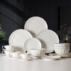 20 cái sang trọng sứ Bộ đồ ăn nổi Xương trắng Trung Quốc đặt bữa ăn tối cho khách sạn đám cưới - Product Image 6