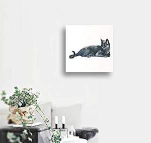 <span class=keywords><strong>Russe</strong></span> bleu chat mur Art impression <span class=keywords><strong>aquarelle</strong></span> Pet Portrait pour les amoureux des animaux décor à la maison toile mur Arts pour les propriétaires de chats - Product Image 2