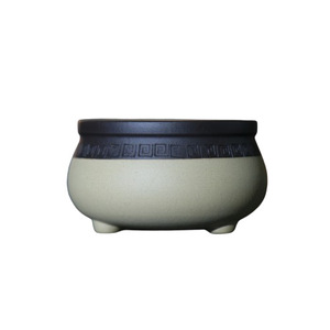 Maceta de Bonsái de Arcilla Morada, de Tres Patas, Redonda, Estilo Antiguo, Hecha a Mano, Estilo Japonés, para Calamus - Product Image 5