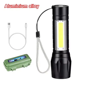 Xách tay COB + XPE mini LED Đèn pin USB sạc Zoomable Focus ánh sáng chiến thuật đèn lồng cắm trại ABS cơ thể Bút đèn pin ngọn đuốc - Product Image 1
