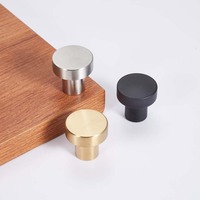 304 poignée d'armoire en acier inoxydable tirer bouton de porte boutons de tiroir or brossé trous simples matériel de meubles