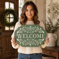 Plaque Métallique Vintage de Bienvenue à Motifs Floraux, Style Rustique et Rétro, pour Ferme, Porche, Entrée, Jardin, Décoration Murale