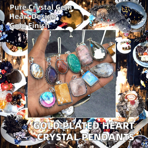 Collares con Colgantes Multicolores de Latón de Alta Calidad, Acabado Encerado, Regalo Accesible para Fiestas, para Mujeres, Colgantes de Corazón con Cristales Chapados en Oro - Product Image 2