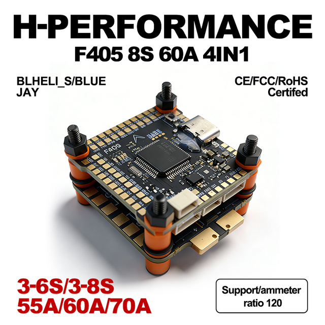 DAKEFPV F405 FPV Racing Flight Controller 4in1 120A ESC Combo Betaflight F7 FC Support 3-12S Metal Dual Gyro RC Drone DIY