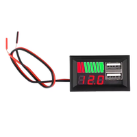 Voltímetro Digital, Probador de Capacidad de Voltaje USB de 12V, 3S, 11,1 V-12,6 V, Medidor de Batería de Plomo y Ácido de Iones de Litio, Probador Dual de Capacidad de Batería USB