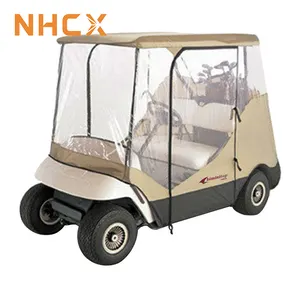 NHCX 2人高尔夫球车雨盖球杆防水高尔夫球车盖带门