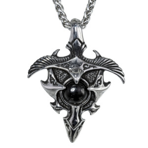Collier pendentif en acier inoxydable Santa Muerte Grim Reaper Scythe Justice Scales pour hommes, bijoux vintage gothiques, style motard, rétro, audacieux - Product Image 4