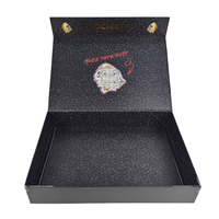Boîte magnétique en papier carton de luxe de qualité supérieure noire personnalisée avec emballage avec logo boîtes cadeaux pliantes avec couvercle magnétique