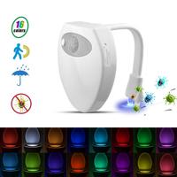 Lampe de nuit intelligente à détecteur de mouvement pour toilettes, 8 couleurs RGB LED, lampe de cuvette rechargeable, veilleuse de salle de bain pour lavabo