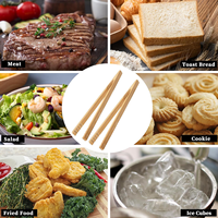 Pinces à pain en bambou réutilisables, écologiques, légères, durables, pinces à glaçons, pinces à salade, pinces à barbecue, pinces à nourriture, 8 pouces x 1,77 pouces