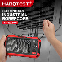 Habotest Ht669a Pro, endoscope industriel flexible avec câble, inspection, 8 mm, 2 caméras avec USB, serpent endoscopique HD