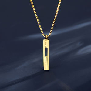 <span class=keywords><strong>Collier</strong></span> coréen à pendentif carré en acier inoxydable <span class=keywords><strong>pour</strong></span> femme, bijoux de mode, SP-LAM - Product Image 6