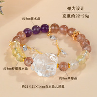 Bracelet de renard à neuf queues en cristal blanc cristal Duobao naturel en gros
